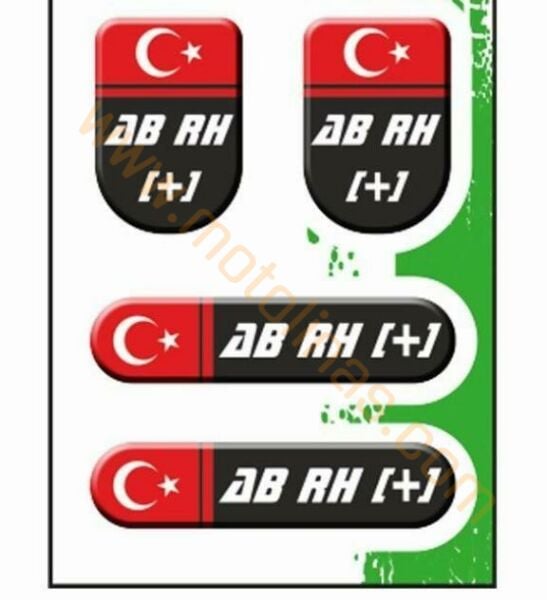 KAN GRUBU ETİKETİ 4 LÜ DAMLA  ABRH+ KAN GRUBU STİCKER SETİ SU GEÇİRMEZ