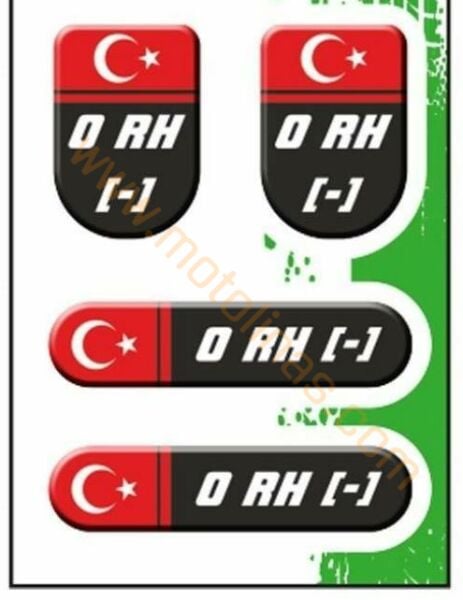KAN GRUBU ETİKETİ 4 LÜ DAMLA  0RH- KAN GRUBU STİCKER SETİ SU GEÇİRMEZ