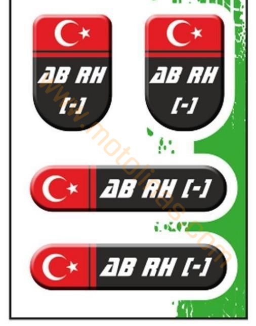 KAN GRUBU ETİKETİ 4 LÜ DAMLA  ABRH-  KAN GRUBU STİCKER SETİ SU GEÇİRMEZ