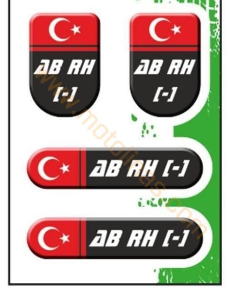 KAN GRUBU ETİKETİ 4 LÜ DAMLA  ABRH-  KAN GRUBU STİCKER SETİ SU GEÇİRMEZ