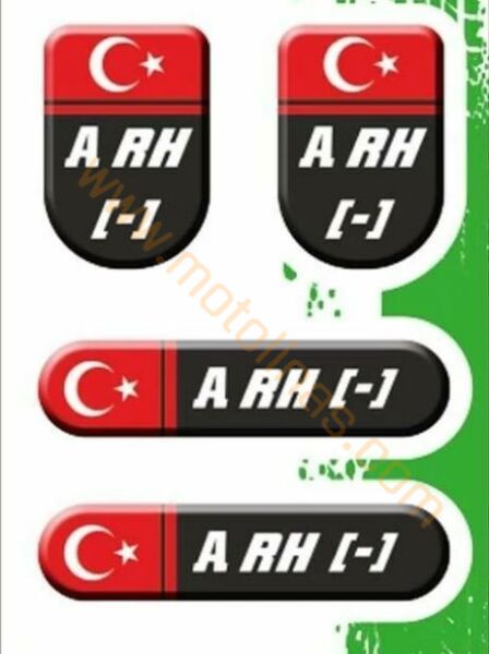 KAN GRUBU ETİKETİ 4 LÜ DAMLA  ARH-  KAN GRUBU STİCKER SETİ SU GEÇİRMEZ