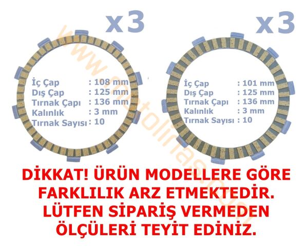 CF NK250 DEBRİYAJ BALATASI 3+3 10T (2022-....) CFMOTO 101/108-125-136 mm