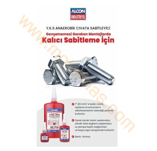Yüksek Kuvvetli Civata Sabitleyici 50 ml Alcon Y.K.S M7271 | Vida Sabitleyici