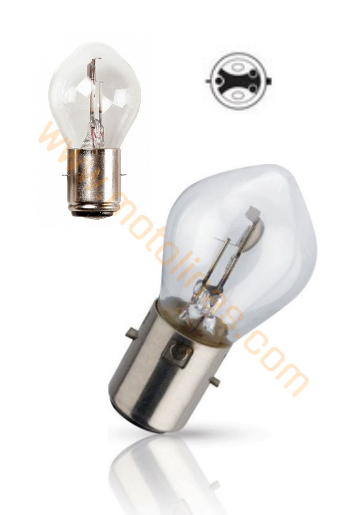 ÇİFT DUYU 12V 35/35 ÖN FAR AMPULÜ MOTOSİKLET BOSCH TİPİ [SARI] CG