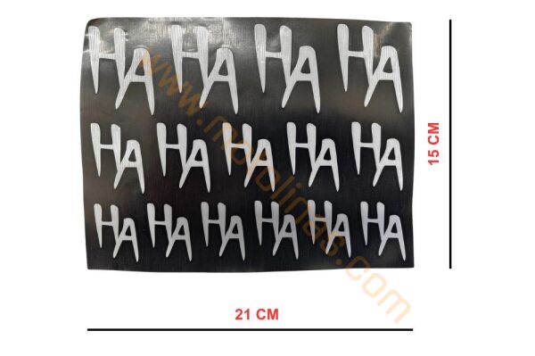 MOTOSİKLET OTOMOBİL BİSİKLET STİCKER SETİ [A5]  HAHAHA 15x21cm BEYAZ