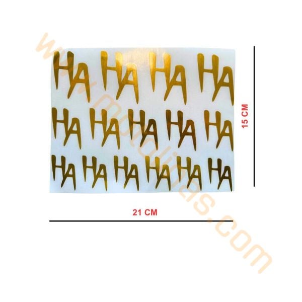 MOTOSİKLET OTOMOBİL BİSİKLET STİCKER SETİ [A5]  HAHAHA 15x21cm GOLD