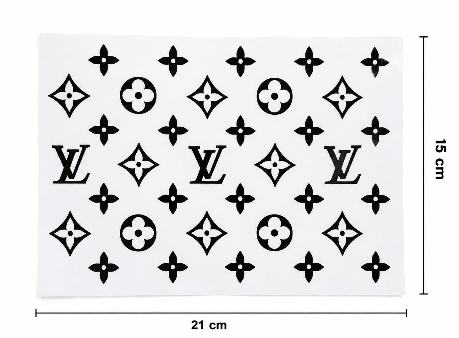 LV Sticker Seti A5 15x21 cm Siyah Renk Universal Dekoratif Etiket