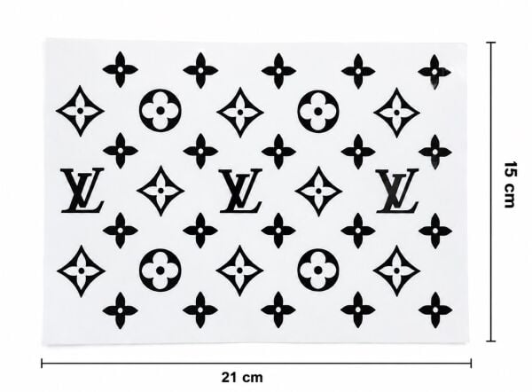 LV Sticker Seti A5 15x21 cm Siyah Renk Universal Dekoratif Etiket