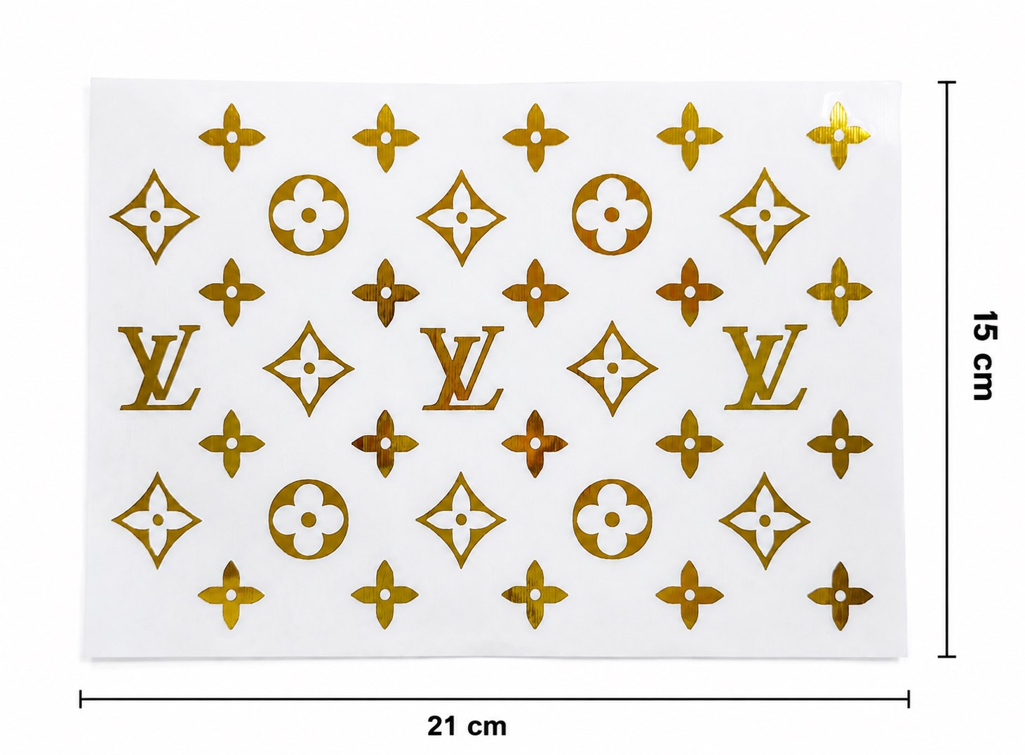 LV Sticker Seti A5 15x21 cm Gold Altın Renk Universal Dekoratif Etiket