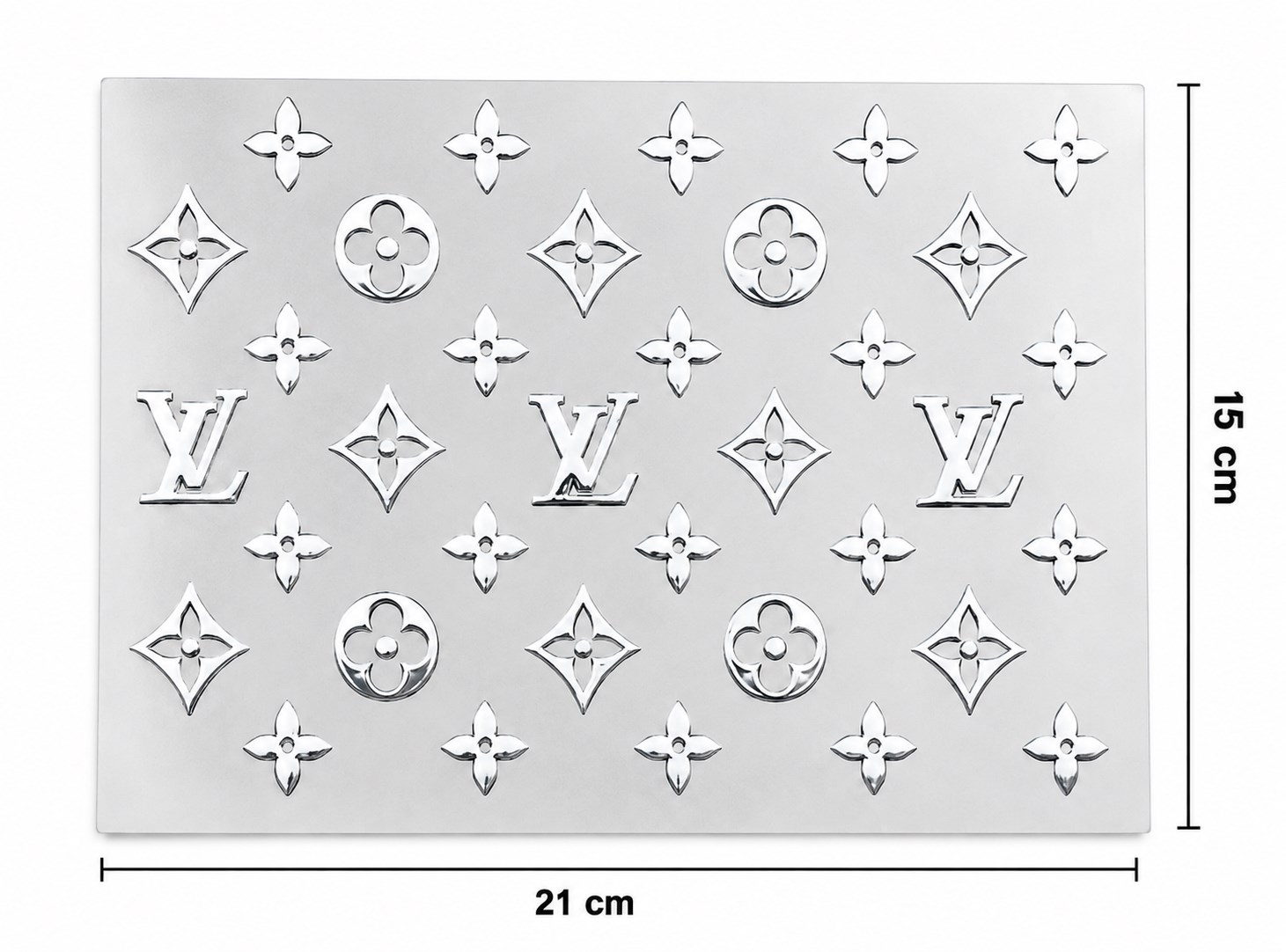 LV Sticker Seti A5 15x21 cm Nikel Krom Universal Dekoratif Etiket