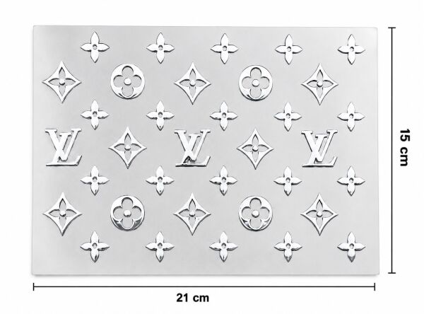 LV Sticker Seti A5 15x21 cm Nikel Krom Universal Dekoratif Etiket
