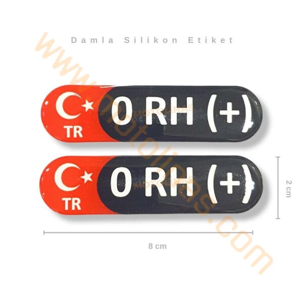 KAN GRUBU ETİKETİ 2 Lİ DAMLA  0RH+ KAN GRUBU STİCKER SETİ SU GEÇİRMEZ