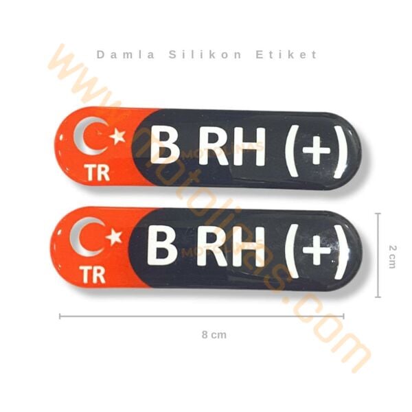 KAN GRUBU ETİKETİ 2 Lİ DAMLA  BRH+ KAN GRUBU STİCKER SETİ SU GEÇİRMEZ