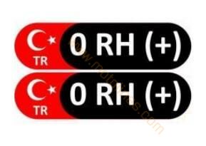 KAN GRUBU ETİKETİ 2 Lİ ETİKET 0RH+ KAN GRUBU STİCKER SETİ SU GEÇİRMEZ