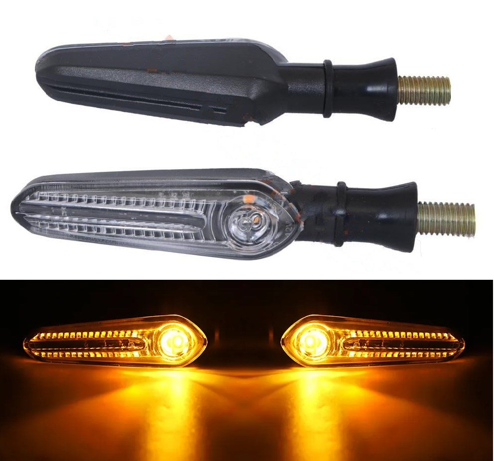 MOTOSİKLET LED SİNYAL SARI IŞIK - KAYAN LED TAKIM OPTİK CAMLI KIRILMAZ