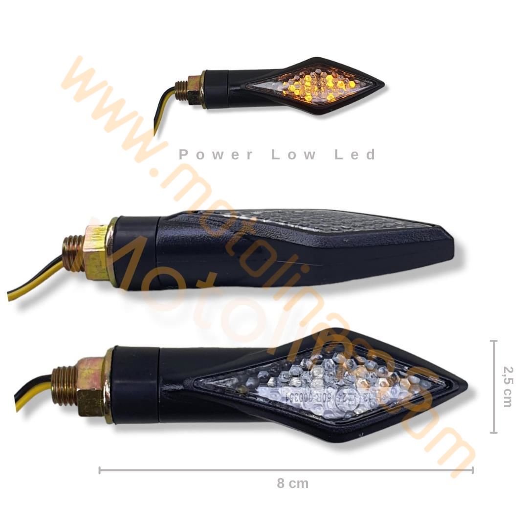MOTOSİKLET LED SİNYAL SARI IŞIK - DÜZ LED TAKIM LEDLİ ÜÇGEN KIRILMAZ