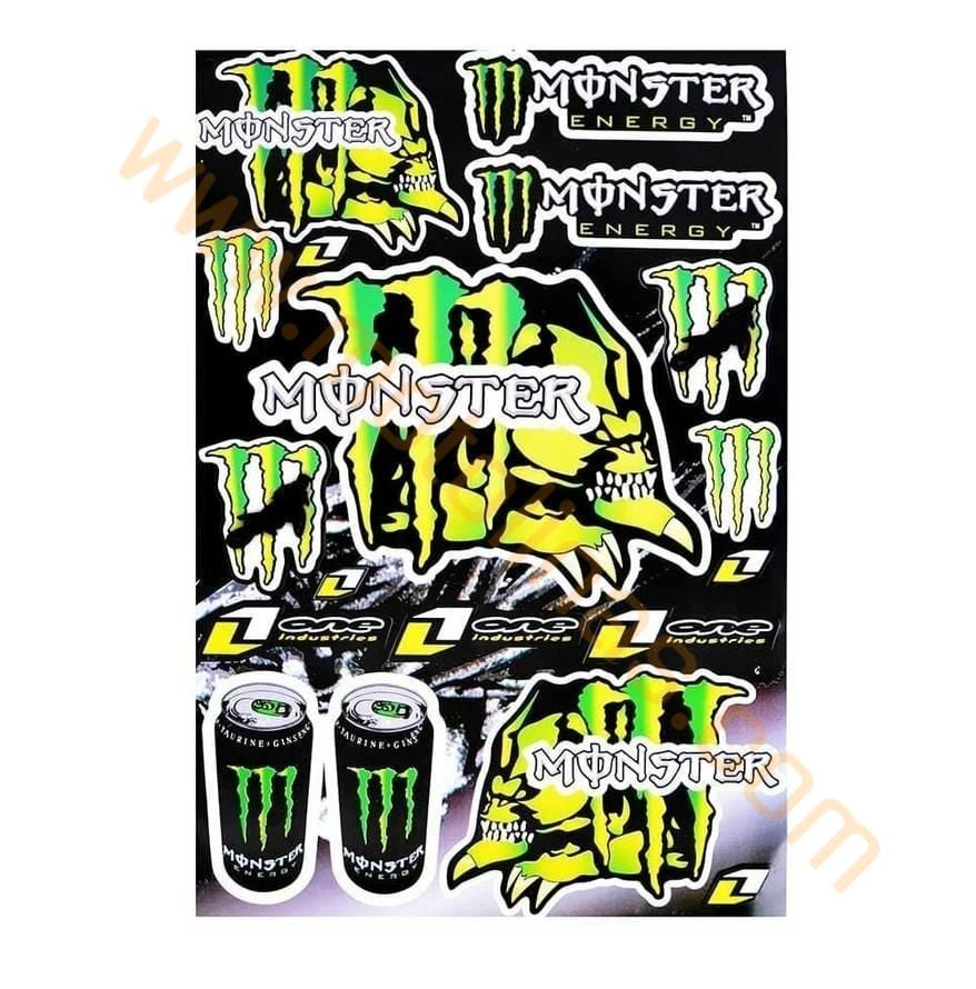 MOTOSİKLET MONSTER ETİKET STİCKER SETİ [A4] [MONSTER ÖZEL İTHAL] - UNİVERSAL