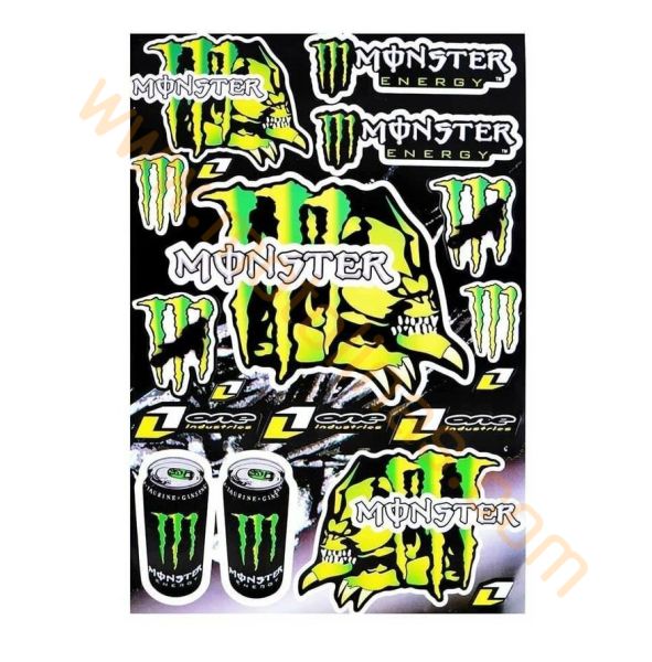 MOTOSİKLET MONSTER ETİKET STİCKER SETİ [A4] [MONSTER ÖZEL İTHAL] - UNİVERSAL