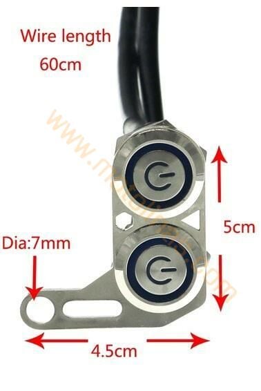 Motosiklet Sis Farı 2li çift renk Metal Aç Kapa Düğmesi, su geçirmez,sis farı düğmesi