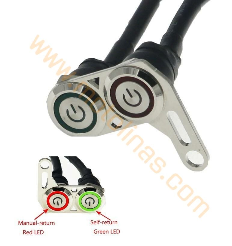 Motosiklet Sis Farı 2li çift renk Metal Aç Kapa Düğmesi, su geçirmez,sis farı düğmesi