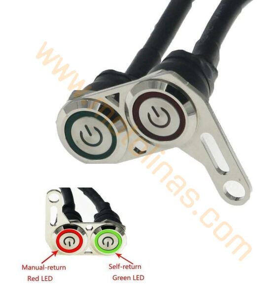 Motosiklet Sis Farı 2li çift renk Metal Aç Kapa Düğmesi, su geçirmez,sis farı düğmesi