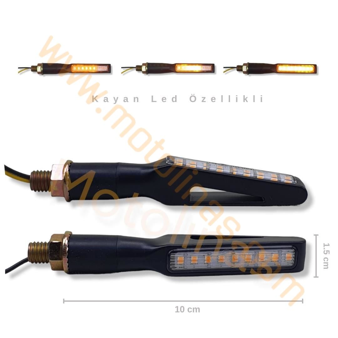 MOTOSİKLET LED SİNYAL SARI IŞIK - MOTORSİKLET KAYAN LED SİNYAL KIRILMAZ SU GEÇİRMEZ