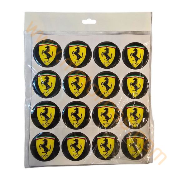DAMLA ETİKET 5x5cm [16 ADET FİYATI] SİYAH//SARI FERRARİ TOPTAN FİYAT