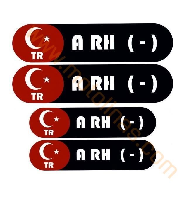 Motosiklet Kan Grubu Sticker Kask Kaporta 4 Parça A RH (-)