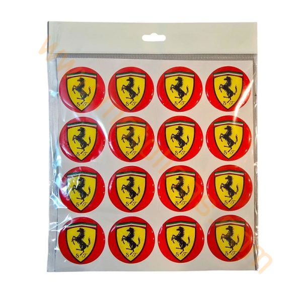 DAMLA ETİKET 5x5cm [16 ADET FİYATI] KIRMIZI/SARI FERRARİ TOPTAN FİYAT