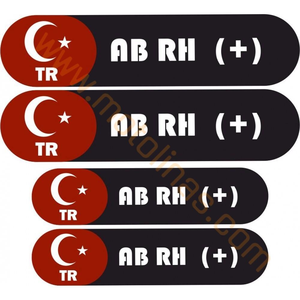 Motosiklet Kan Grubu Sticker Kask Kaporta 4 Parça AB RH(+)