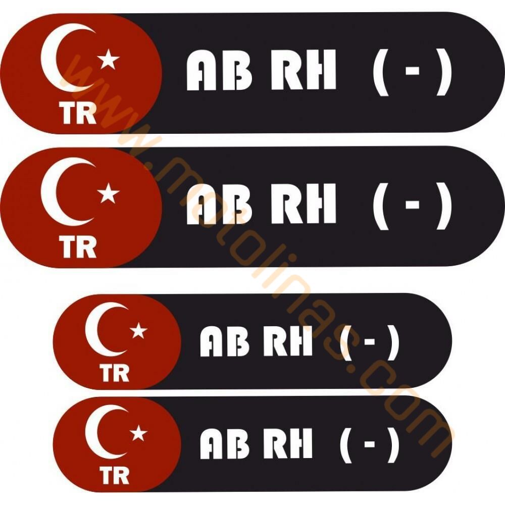 Motosiklet Kan Grubu Sticker Kask Kaporta 4 Parça AB RH(-)