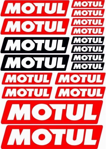 MOTUL 18 PARÇA STİCKER SETİ A4 ÇİFT RENK- UNİVERSAL