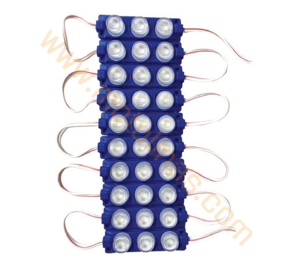 MOTOR ALTI LAMBA MODÜL LED MAVİ 3 LEDLİ MERCEKLİ 10 LU PAKET FİYAT
