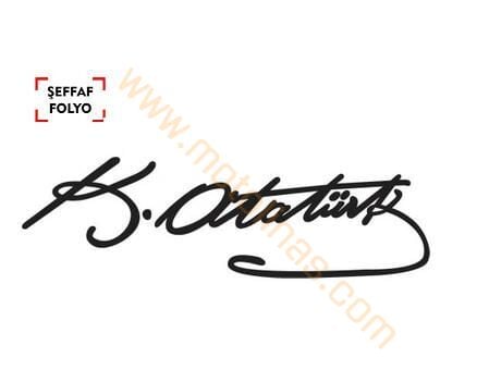 STİCKER K.ATATÜRK İMZA 4*15cm FOLYO SİYAH ADET FİYAT