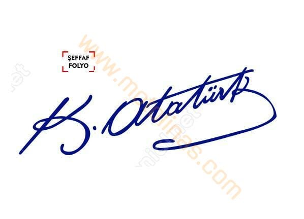 STİCKER K.ATATÜRK İMZA 4*15cm FOLYO MAVİ ADET FİYAT