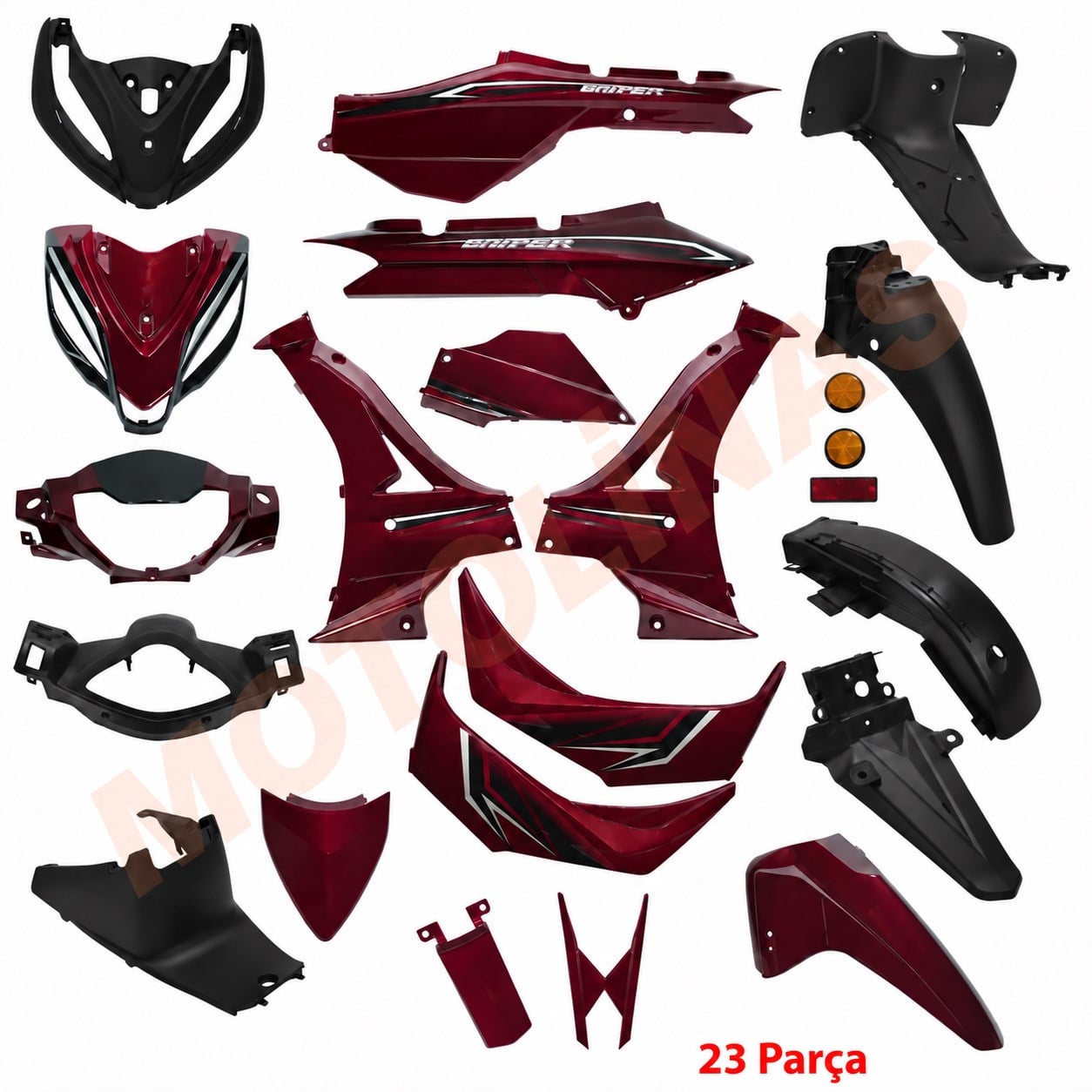 Kaporta Set 23 Parça Kırmızı - Rks Snıper 50cc