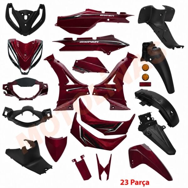 Kaporta Set 23 Parça Kırmızı - Rks Snıper 50cc