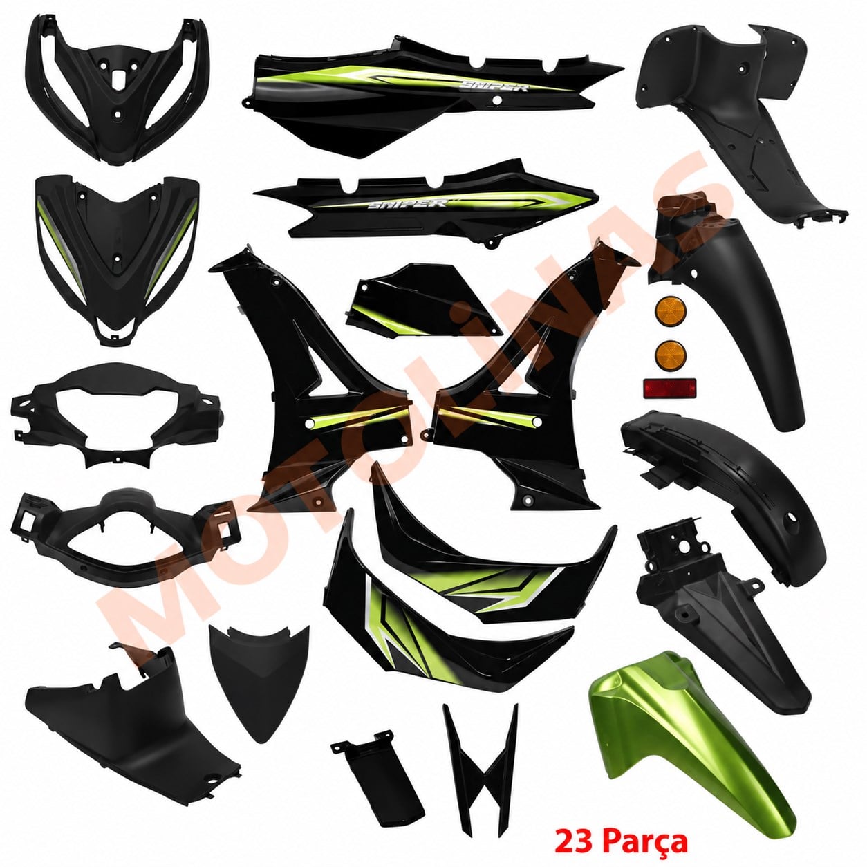 Kaporta Set 23 Parça Yeşil - Rks Snıper 50cc
