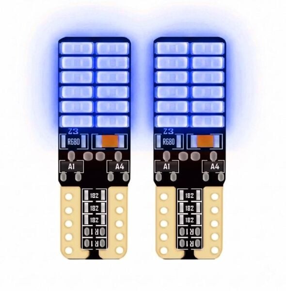 Dipsiz Ampül 12v-t10 [mavi] [adet Fiyat] 24 Ledli Park Ampülü