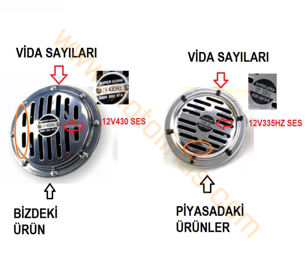 Hella Korna Çiftli 12 Volt Nikel Korna Süper TON BÜYÜK BOY 13 CM