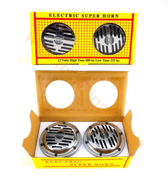Hella Korna Çiftli 12 Volt Nikel Korna Süper TON BÜYÜK BOY 13 CM