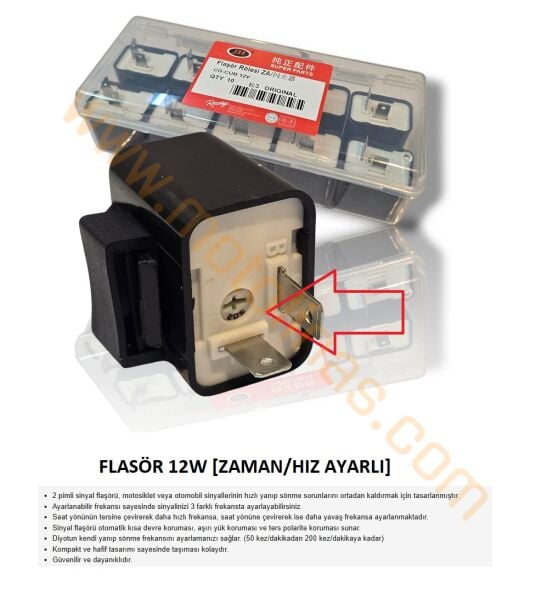Motosiklet Led Sinyal Flaşörü Zaman ve Hız Ayarlanabilir Motosiklet Sinyal Flaşörü