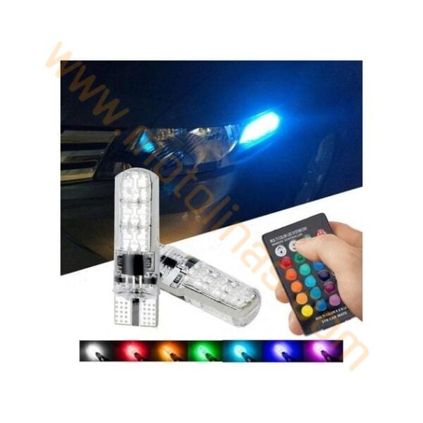 KUMANDALI 24 LEDLİ PARK AMPÜLÜ T10 DİPSİZ SİLİKON