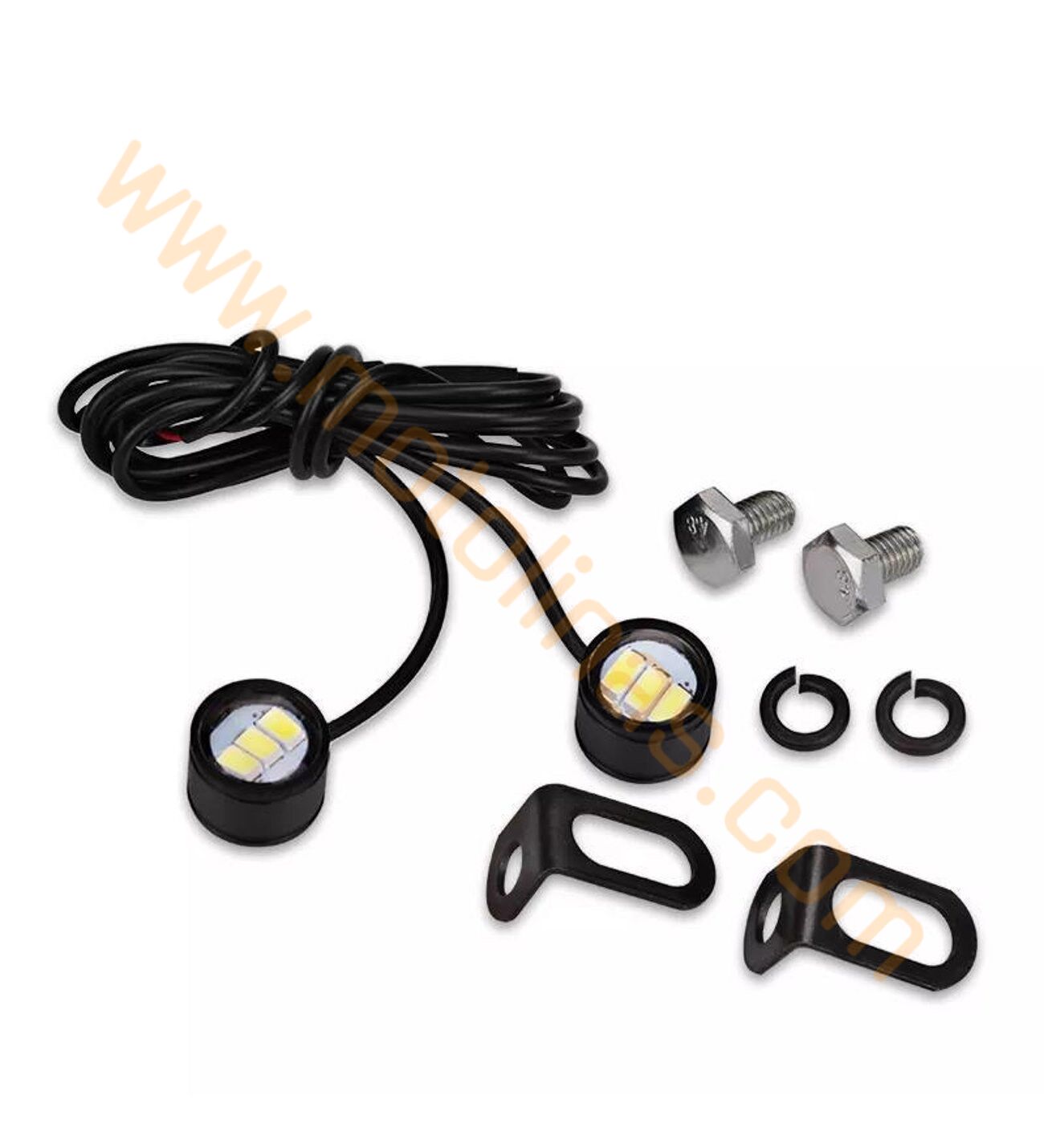 Motosiklet Dekoratif Led Balık Gözü Lamba Kırmızı / Mavi 2 Renkli Bağlantı Aparatlı