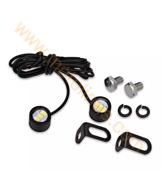 Motosiklet Dekoratif Led Balık Gözü Lamba Kırmızı / Mavi 2 Renkli Bağlantı Aparatlı