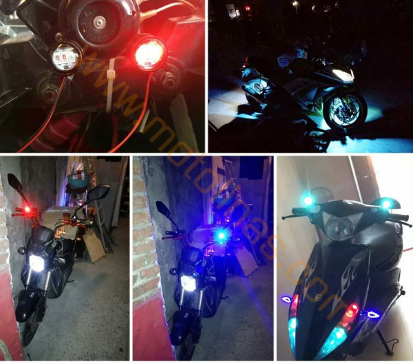 Motosiklet Led çakarlı lamba 12V spot balık gözü KARIŞIK RENK