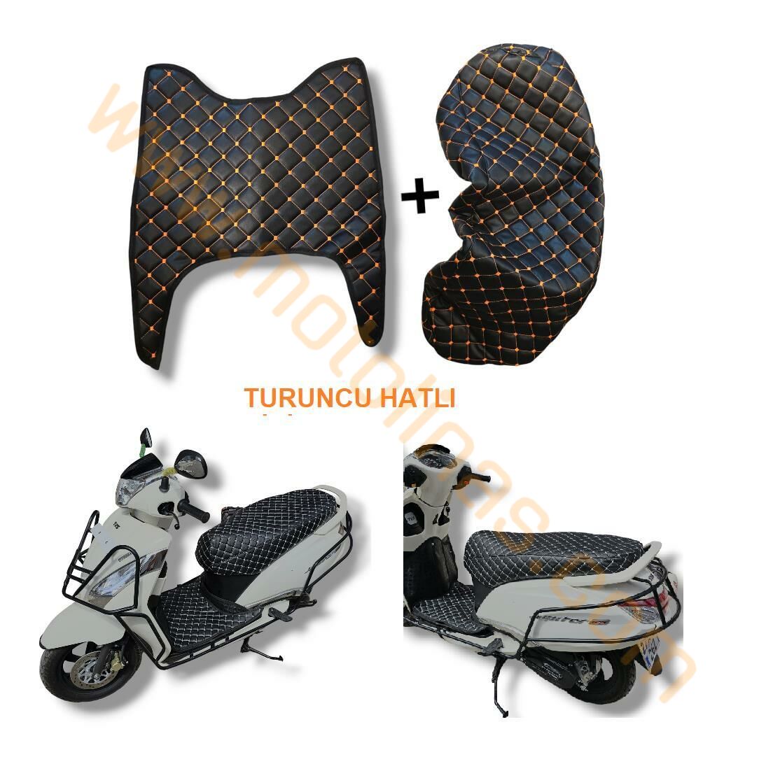 TVS JUPİTER 125 PASPAS VE SELE KILIFI TURUNCU HATLI,  JÜPİTER PASPAS+KOLTUK KILIFI