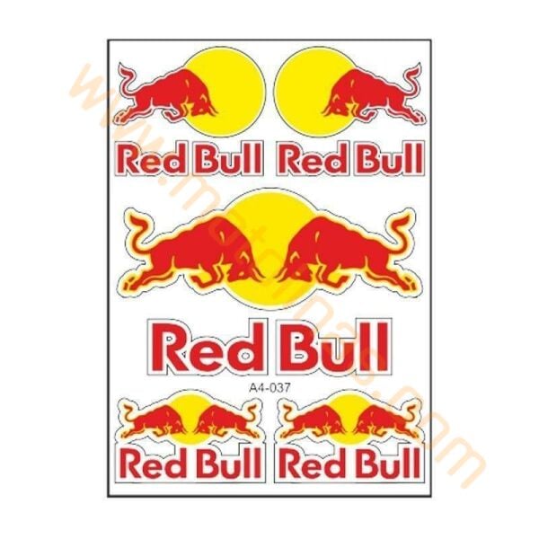 MOTOSİKLET OTOMOBİL BİSİKLET STİCKER RED BULL MODEL A4 BOYUT