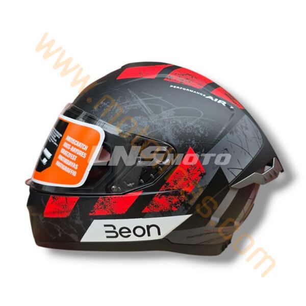 BEON FULL FACE KAPALI KASK ( E BELGELİ ) SİYAH-KIRMIZI [ L ]