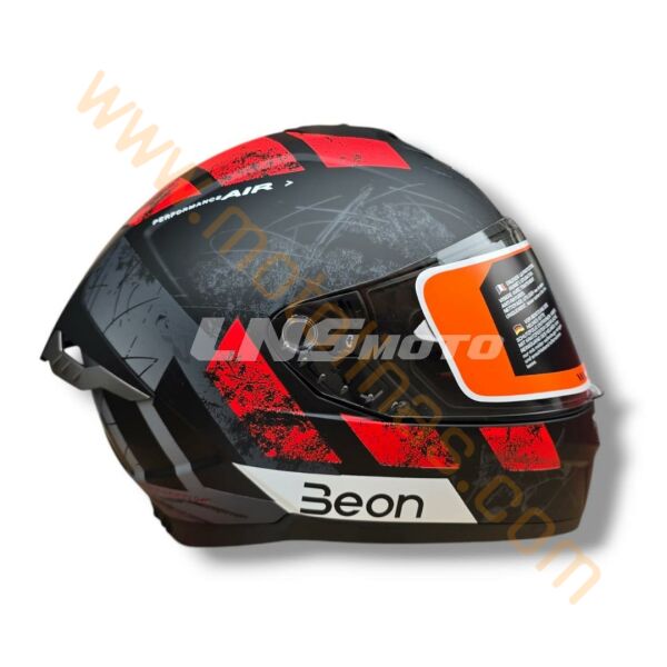 BEON FULL FACE KAPALI KASK ( E BELGELİ ) SİYAH-KIRMIZI [ L ]